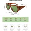 imageSOJOS Vintage Retro Oversized Big Aviator Polarized Sunglasses Womens Men SJ2615Yellow Tortoise Frame Green Lens
