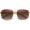 imageSOJOS Polarized Wrap Around Aviator Sunglasses for Women Men Retro Rectangle UV400 Womens Vintange Sports Sun Glasses SJ2269 White Milky Light Brown Frame Brown Lens
