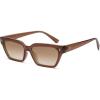 imageSOJOS Trendy Polarized Sunglasses Womens Men Retro Vintage 90s Cute Cat Eye Narrow Sun Glasses SJ2381Coffee Frame Coffee Grading Lens