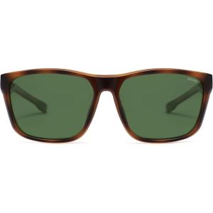 imageSOJOS Polarized Square Sunglasses Men Womens TR90 Lightweight Frame UV Protection ShadesTortoiseGreen