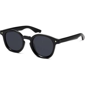 imageSOJOS Retro Polarized Round Sunglasses Womens Mens Vintage Panto Sun Glasses 70s 80s 90s Circle Shades SJ2378Black