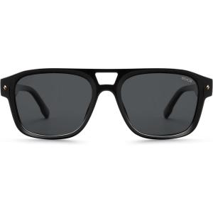 imageSOJOS Retro Square Polarized Aviator Sunglasses Womens Mens Trendy Rectangle Shades SJ2604BlackGrey