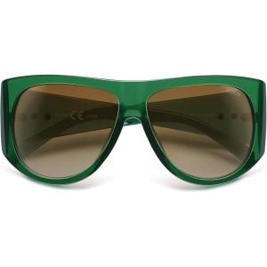 imageSOJOS Vintage Retro Oversized Big Aviator Polarized Sunglasses Womens Men SJ2615Green Frame Brown Grading Lens