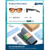 imageSOJOS Ocean Collection Classic Polarized Square Sunglasses for Women Men Recycled Plastic Frame EcoFriendly UV400 BloomBlackOrange