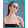 imageSOJOS Ocean Collection Retro Polarized Large Rectangular Sunglasses Women Men Recycled Plastic Ecofriendly Shades Baleen