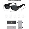 imageSOJOS Retro Rectangle Polarized Sunglasses Women Men 90s Sunnies UV Protection Womens Mens Sun Glasses SJ2366BlackGrey