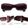 imageSOJOS Retro Rectangle Polarized Sunglasses Women Men 90s Sunnies UV Protection Womens Mens Sun Glasses SJ2366ChocolatePurplered Grading