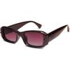 imageSOJOS Retro Rectangle Polarized Sunglasses Women Men 90s Sunnies UV Protection Womens Mens Sun Glasses SJ2366ChocolatePurplered Grading