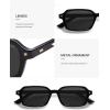 imageSOJOS Trendy Rectangle Polarized Sunglasses for Women Men Retro Small Thin Slim Narrow Square Sunnies SJ2610BlackGrey