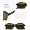 imageSOJOS Trendy Rectangle Polarized Sunglasses for Women Men Retro Small Thin Slim Narrow Square Sunnies SJ2610Bright TortoiseDark Green