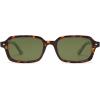 imageSOJOS Trendy Rectangle Polarized Sunglasses for Women Men Retro Small Thin Slim Narrow Square Sunnies SJ2610Bright TortoiseDark Green