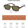 imageSOJOS Trendy Rectangle Polarized Sunglasses for Women Men Retro Small Thin Slim Narrow Square Sunnies SJ2610Bright TortoiseDark Green