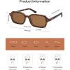 imageSOJOS Trendy Rectangle Polarized Sunglasses for Women Men Retro Small Thin Slim Narrow Square Sunnies SJ2610Brown TortoiseBrown