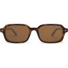 imageSOJOS Trendy Rectangle Polarized Sunglasses for Women Men Retro Small Thin Slim Narrow Square Sunnies SJ2610Brown TortoiseBrown