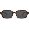 imageSOJOS Trendy Rectangle Polarized Sunglasses for Women Men Retro Small Thin Slim Narrow Square Sunnies SJ2610Brown TortoiseGrey