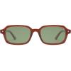 imageSOJOS Trendy Rectangle Polarized Sunglasses for Women Men Retro Small Thin Slim Narrow Square Sunnies SJ2610Caramel BrownDark Green