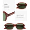 imageSOJOS Trendy Rectangle Polarized Sunglasses for Women Men Retro Small Thin Slim Narrow Square Sunnies SJ2610Caramel BrownDark Green
