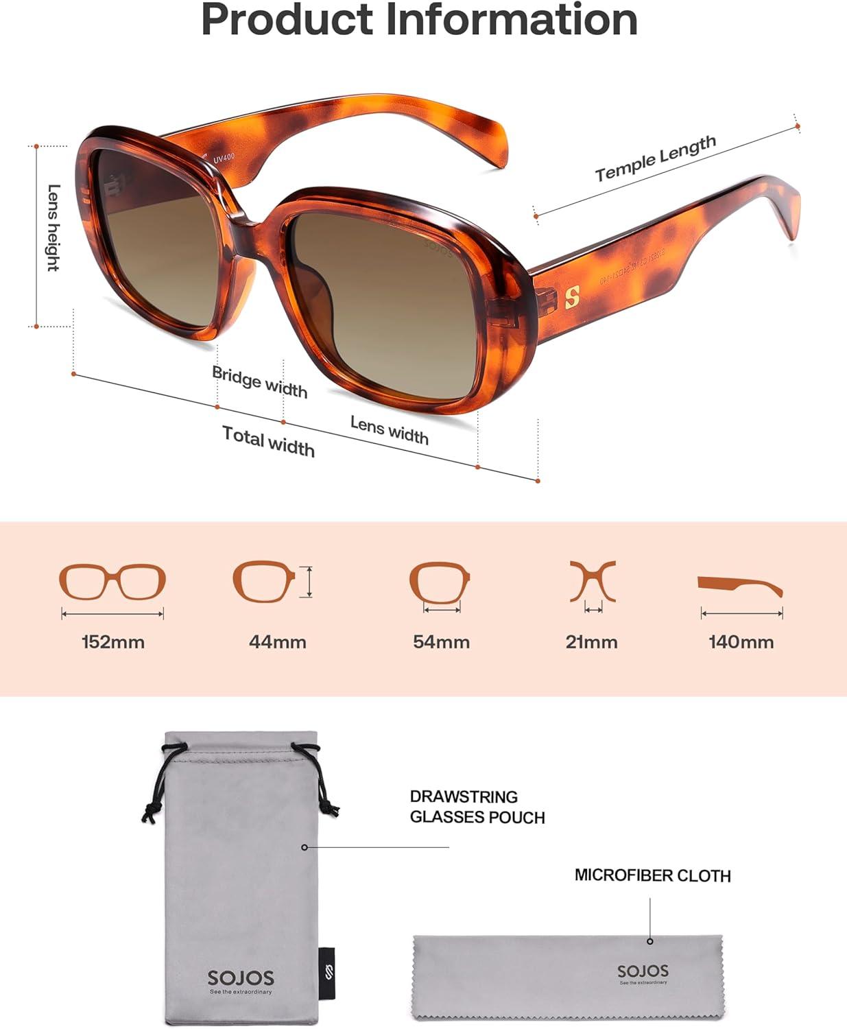 imageSOJOS Retro Oval Polarized Sunglasses for Women Men 90s Vintage UV400 Protection SJ2621Orange Tortoise FrameCoffee Lens