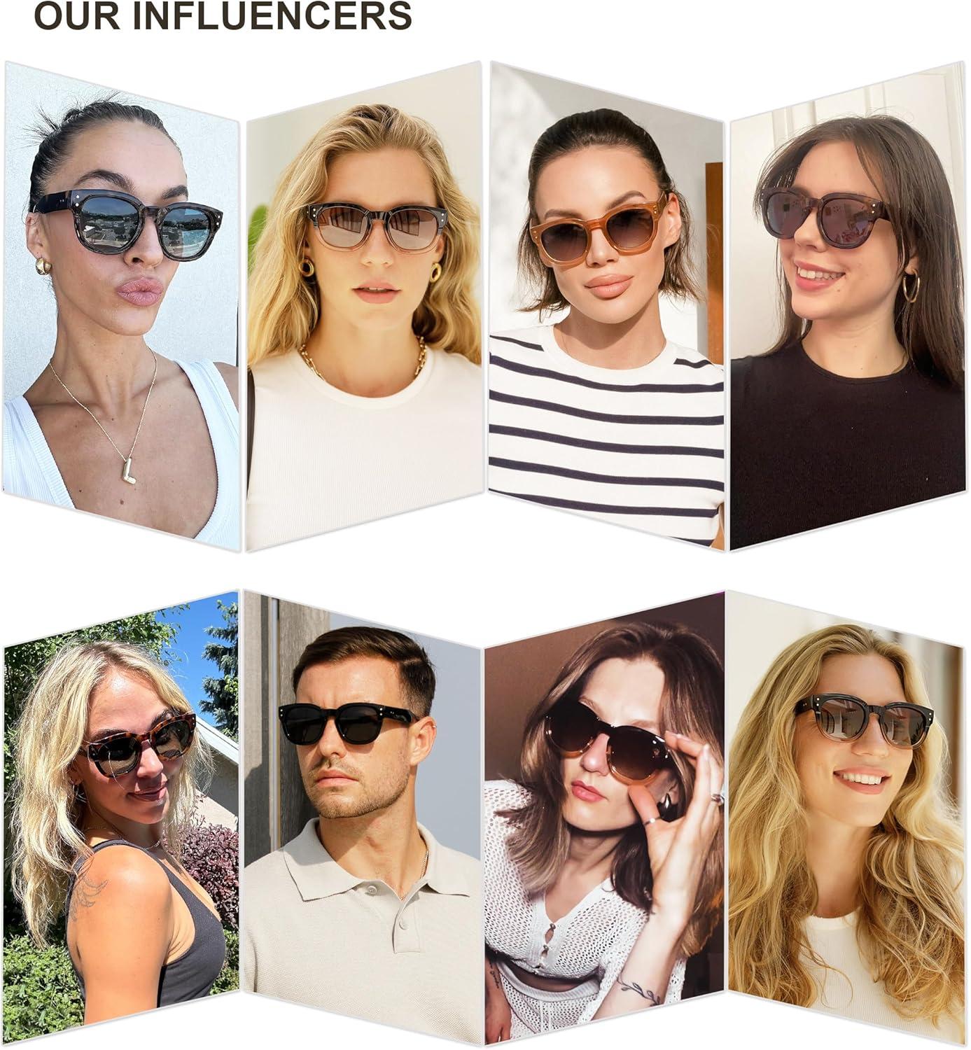 imageSOJOS Retro Round Polarized Sunglasses for Men Women Vintage Classic Thick Womens Square UV400 Shades SJ2321Tortoise Grading BrownBrown Grading