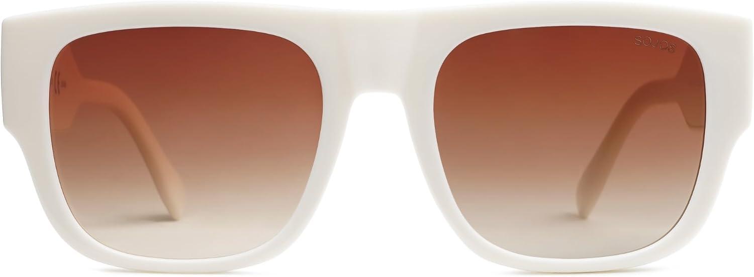 imageSOJOS Trendy Square Polarized Sunglasses Flat Top Sunnies SJ2313