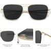 imageSOJOS Classic Retro Rectangle Polarized Sunglasses Womens Mens Vintage UV400 Sunnies SJ1194 GoldGrey
