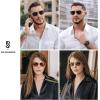 imageSOJOS Classic Retro Rectangle Polarized Sunglasses Womens Mens Vintage UV400 Sunnies SJ1194 GoldGrey