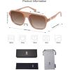 imageSOJOS Retro Aviator Polarized Sunglasses Womens Mens Vintage Square 70s Shades Classic Sun Glasses UV400 SJ2222 with Transparent BrownBrown Lens