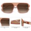 imageSOJOS Retro Aviator Polarized Sunglasses Womens Mens Vintage Square 70s Shades Classic Sun Glasses UV400 SJ2222 with Transparent BrownBrown Lens