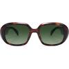 imageSOJOS Retro Oval Polarized Sunglasses for Women Men 90s Vintage UV400 Protection SJ2621Amber Tortoise FrameGreen Lens