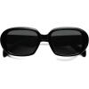 imageSOJOS Retro Oval Polarized Sunglasses for Women Men 90s Vintage UV400 Protection SJ2621Black FrameGrey Lens