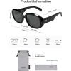 imageSOJOS Retro Oval Polarized Sunglasses for Women Men 90s Vintage UV400 Protection SJ2621Black FrameGrey Lens
