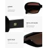 imageSOJOS Retro Oval Polarized Sunglasses for Women Men 90s Vintage UV400 Protection SJ2621Black FrameRed Lens