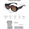 imageSOJOS Retro Oval Polarized Sunglasses for Women Men 90s Vintage UV400 Protection SJ2621Black FrameRed Lens
