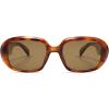 imageSOJOS Retro Oval Polarized Sunglasses for Women Men 90s Vintage UV400 Protection SJ2621Yellow Tortoise FrameBrown Lens