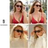 imageSOJOS Retro Rectangle Polarized Sunglasses for Women Men Classic Vintage Sunnies SJ2290 Dark TortoiseBrown