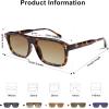 imageSOJOS Retro Rectangle Polarized Sunglasses for Women Men Classic Vintage Sunnies SJ2290 Dark TortoiseBrown