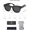imageSOJOS Retro Round Polarized Sunglasses for Men Women Vintage Classic Thick Womens Square UV400 Shades SJ2321BlackGrey