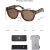 imageSOJOS Retro Round Polarized Sunglasses for Men Women Vintage Classic Thick Womens Square UV400 Shades SJ2321TortoiseCoffee