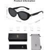 imageSOJOS Trendy Oval Polarized Sunglasses for Women Retro Small Cat Eye Sun Glasses 90s Shades SJ2322Black