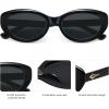imageSOJOS Trendy Oval Polarized Sunglasses for Women Retro Small Cat Eye Sun Glasses 90s Shades SJ2322Black