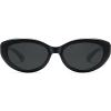 imageSOJOS Trendy Oval Polarized Sunglasses for Women Retro Small Cat Eye Sun Glasses 90s Shades SJ2322Black