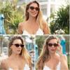 imageSOJOS Trendy Oval Polarized Sunglasses for Women Retro Small Cat Eye Sun Glasses 90s Shades SJ2322Black