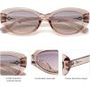 imageSOJOS Trendy Oval Polarized Sunglasses for Women Retro Small Cat Eye Sun Glasses 90s Shades SJ2322Brown