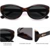 imageSOJOS Trendy Oval Polarized Sunglasses for Women Retro Small Cat Eye Sun Glasses 90s Shades SJ2322Tortoise