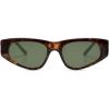 imageSOJOS 90s Cat Eye Sunglasses for Women Trendy UV Protection SJ2227 Leopard Frame Green Lens