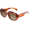 imageSOJOS Retro Oval Polarized Sunglasses for Women Men 90s Vintage UV400 Protection SJ2621Orange Tortoise FrameCoffee Lens