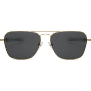 imageSOJOS Classic Retro Rectangle Polarized Sunglasses Womens Mens Vintage UV400 Sunnies SJ1194 GoldGrey