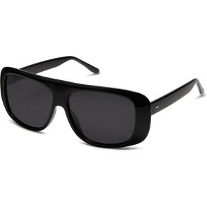 imageSOJOS Retro Oversized Square Polarized Sunglasses Womens Men Vintage Shades Large Sun Glasses Bold Designer Sunnies SJ2243 with BlackGrey Lens