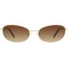 imageSOJOS Retro Oval Sunglasses for Women Men Polarized Trendy Narrow Shades UV400 Womens Mens Sun Glasses SJ1263GoldBrown Grading