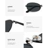 imageSOJOS Retro Oval Sunglasses for Women Men Polarized Trendy Narrow Shades UV400 Womens Mens Sun Glasses SJ1263Matte BlackGrey